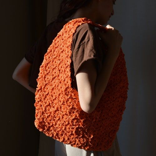 Orange Flower Macrame Bags